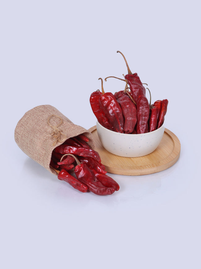 Whole Kashmiri Lal Mirch (Red Chillies) - Premium Dried Spice for Vibrant Color