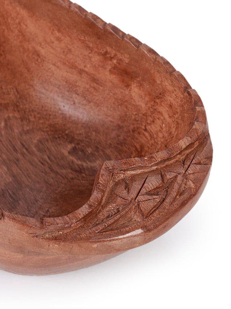 Artisanal Kashmir Walnut Wood Serving Bowl - Hamiast