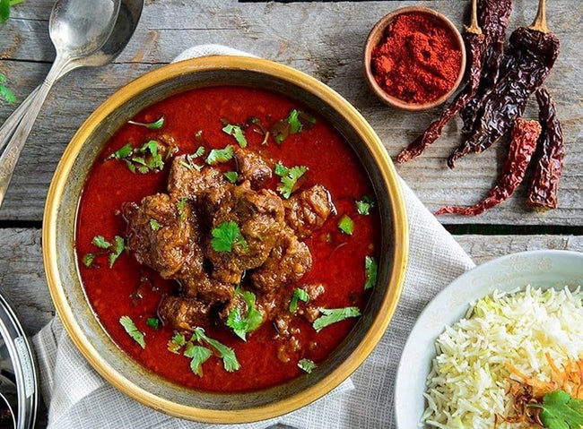 Authentic Kashmiri Mirchi Korma (Marchwangan Korma) - Fiery Lamb Curry - Hamiast