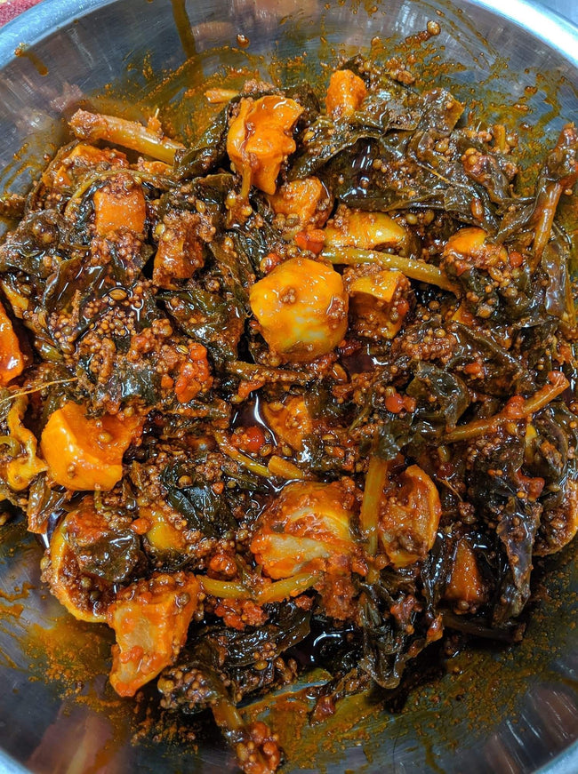 Authentic Kashmiri Monji Achar (Kadam Achar) - Traditional Knol Khol Pickle - Hamiast