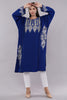 Royal Blue Kashmiri Pheran with Elegant Aari Embroidery