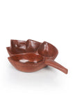 Chinar Leaf Tri-Compartment Handmade Kashmiri Walnut Bowl - Hamiast