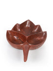 Chinar Leaf Tri-Compartment Handmade Kashmiri Walnut Bowl - Hamiast