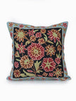 Floral Fantasia Handcrafted  Kashmiri Chain Stitch Embroidered Cushion Cover - Hamiast