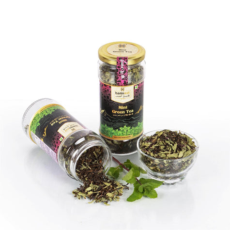 Hamiast Himalayan Mint Green Tea | 100% Natural, No Added Flavor, Loose Leaf | Refreshing from the Himalayas 75 Grams Serves 50 Cups - Hamiast