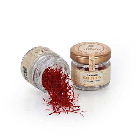 Hamiast Kashmiri Saffron (Kesar): Premium Grade-1 Quality Threads, 100% Pure, 1g - Hamiast