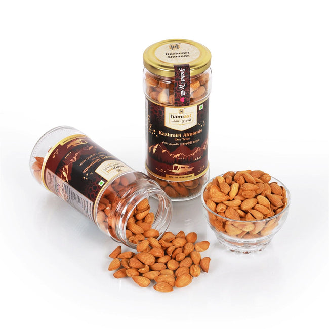 Hamiast Premium Kashmiri Almonds (Mamra) Rare, Healthy, Oil Rich, One Tree Almond Kernels -200g - Hamiast