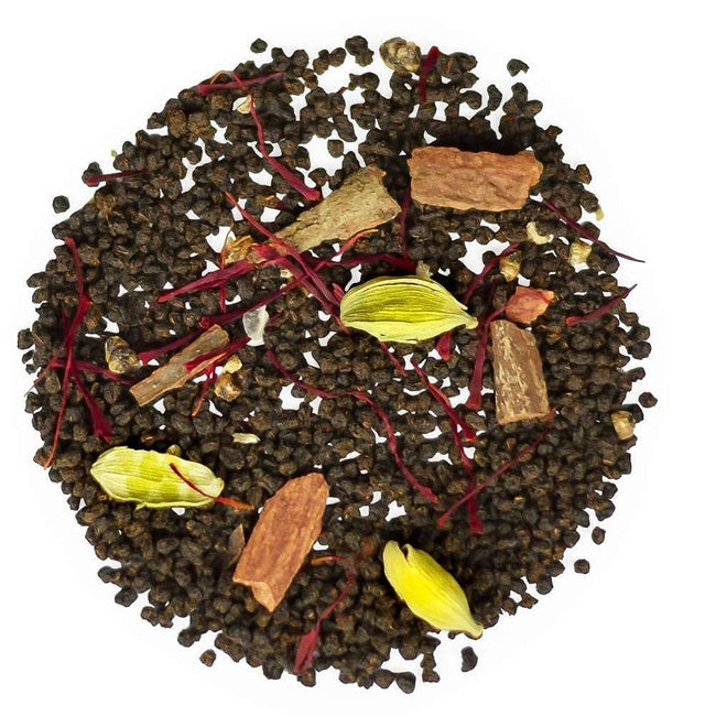 Hamiast Royal Saffron Tea (Kashmiri Kesar Chai) Assam CTC Tea, Kashmiri Saffron, Cardamom and Cinnamon 100g (40 cups) - Hamiast