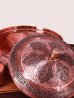 Handcrafted Chinar Designed Copper Spice Container - Hamiast