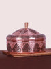 Handcrafted Chinar Designed Copper Spice Container - Hamiast