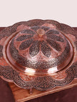 Handcrafted Lotus Copper Dry Fruit Bowl : Kashmiri Grandeur - Hamiast