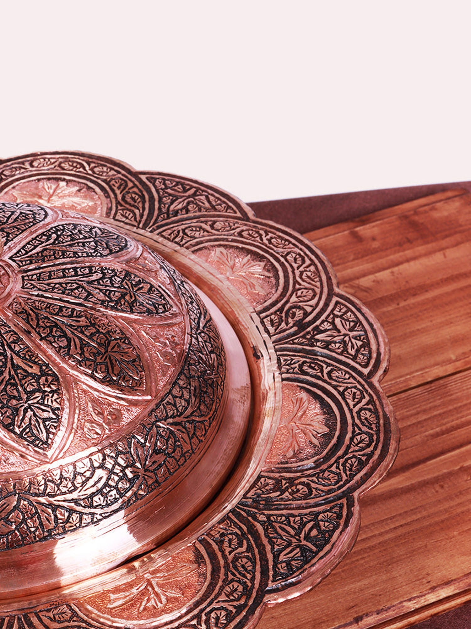 Handcrafted Lotus Copper Dry Fruit Bowl : Kashmiri Grandeur - Hamiast