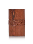 Handmade Walnut Wood Pen Holder with Carved Chinar Motif - Hamiast