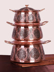 Kandkaari Kashmiri Copper Handi Set ( Donga | Serving Bowls ) - Hamiast