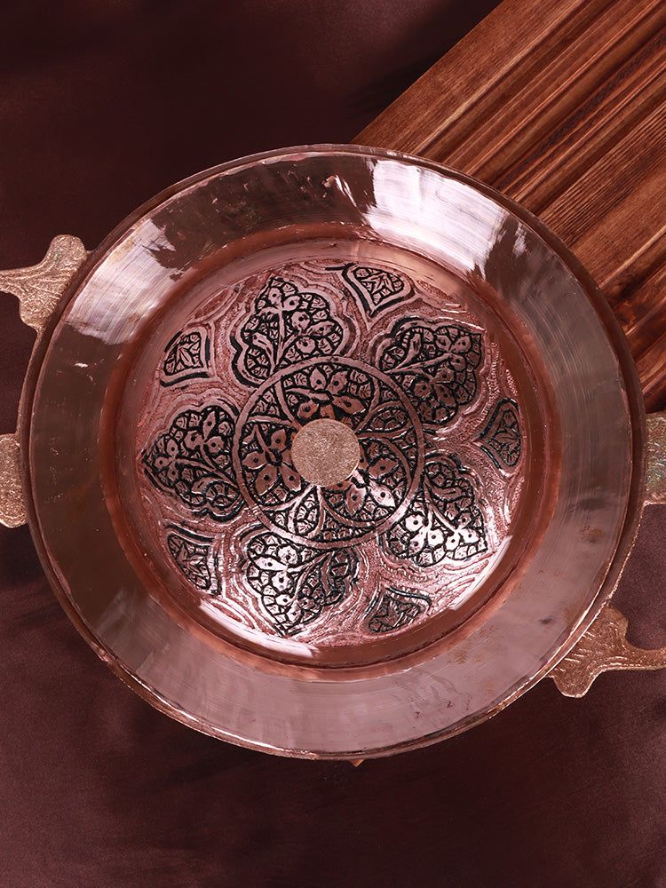 Kandkaari Kashmiri Copper Handi Set ( Donga | Serving Bowls ) - Hamiast