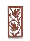Kashmiri Chinar Leaf Intricately Carved Wooden Wall Panel - Hamiast