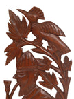 Kashmiri Piper and Bird on Chinar Leaf - Handcrafted Walnut Wood Sculpture - Hamiast