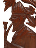 Kashmiri Piper and Bird on Chinar Leaf - Handcrafted Walnut Wood Sculpture - Hamiast