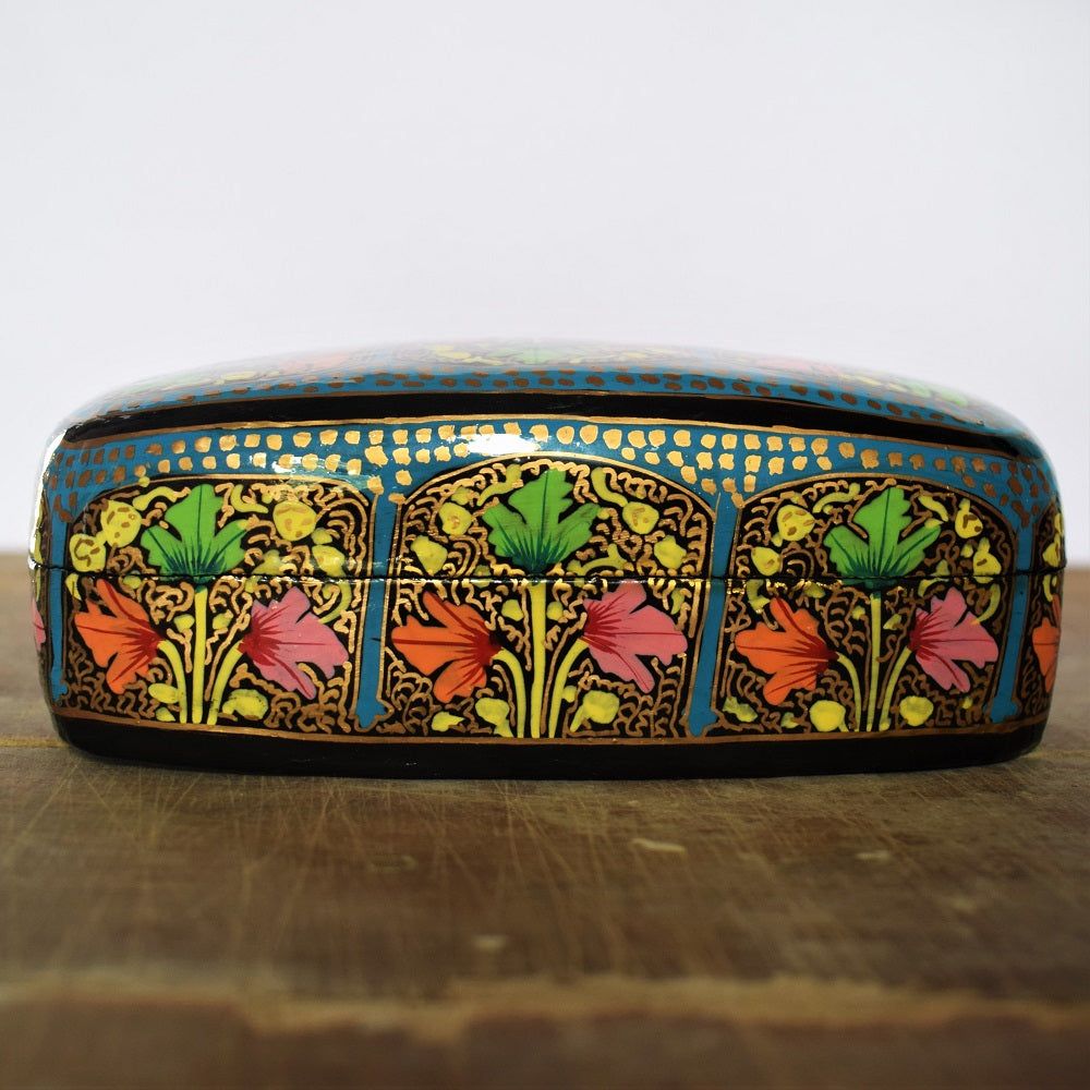 Kashmiri Papier-Mâché Floral Panel Meter/Multi-Purpose Jewelry Box - Hamiast