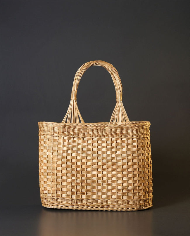 Tunim Beach Basket Bag– Handwoven Kashmir Wicker Willow Luxury - Hamiast