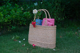 Tunim Beach Basket Bag– Handwoven Kashmir Wicker Willow Luxury - Hamiast